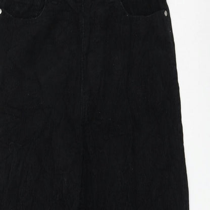 Primark Womens Black Cotton Trousers Size 4 L23 in Regular Zip