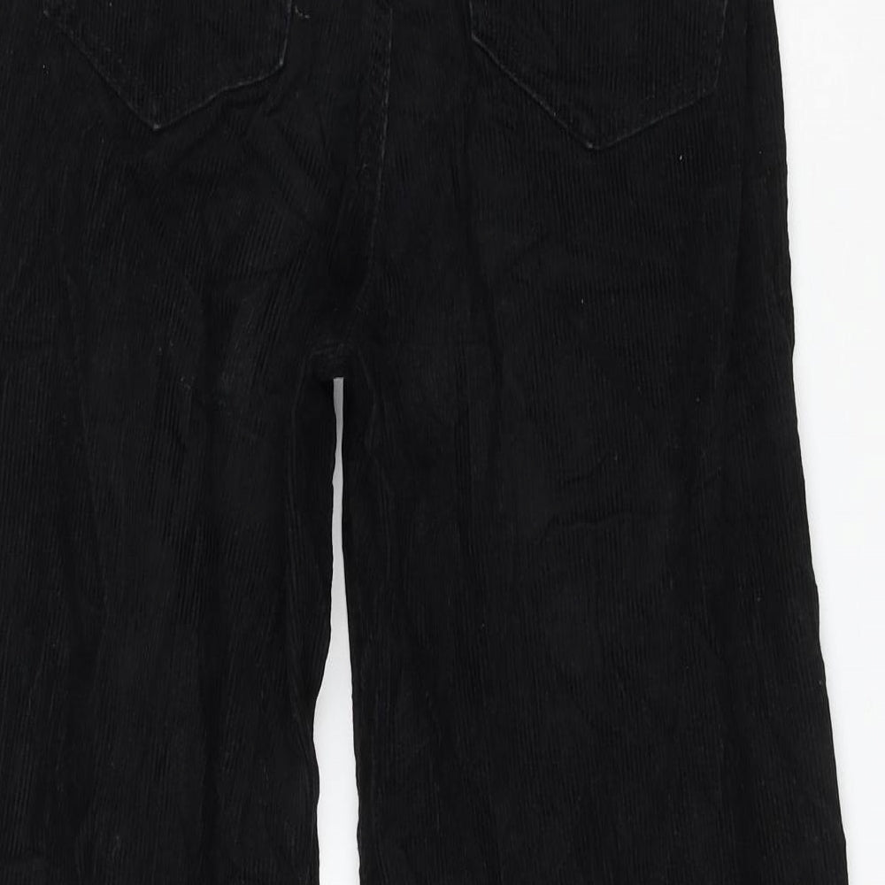 Primark Womens Black Cotton Trousers Size 4 L23 in Regular Zip