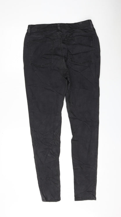Very Womens Black Cotton Skinny Jeans Size 12 L29 in Regular Zip