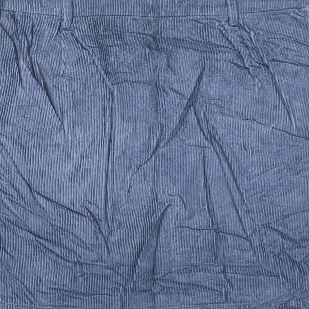 TU Womens Blue Cotton A-Line Skirt Size 10 Zip