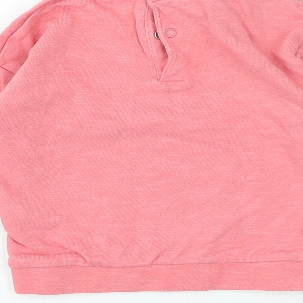 Marks and Spencer Girls Pink Cotton Pullover Jumper Size 6-9 Months Snap - Summer Snoopy