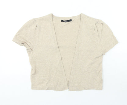 George Womens Beige V-Neck Cotton Cardigan Jumper Size 10