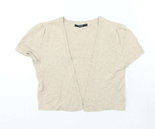 George Womens Beige V-Neck Cotton Cardigan Jumper Size 10