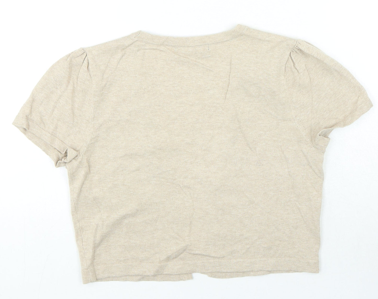 George Womens Beige V-Neck Cotton Cardigan Jumper Size 10