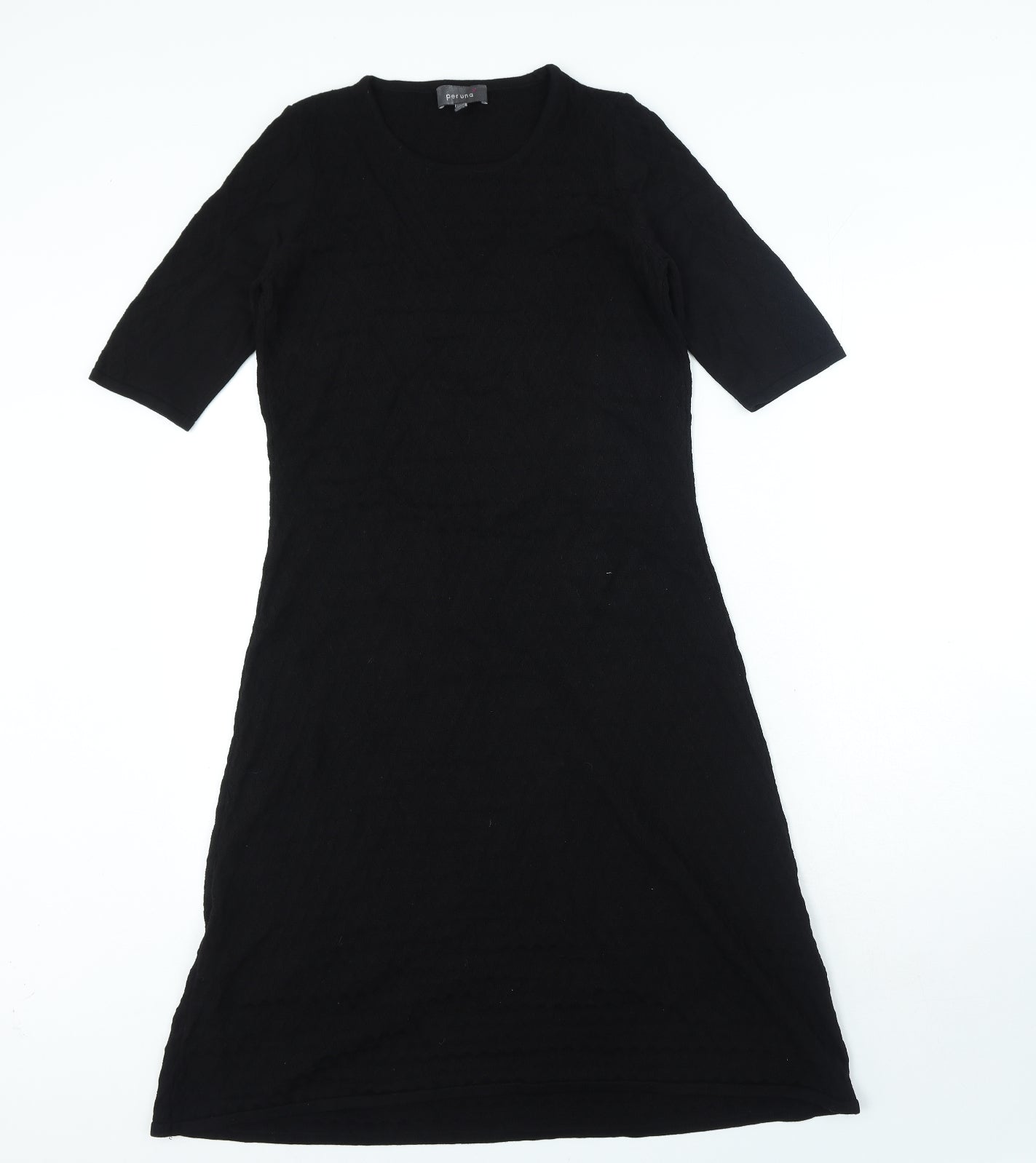 Per Una Womens Black Viscose A-Line Size 10 Round Neck Pullover