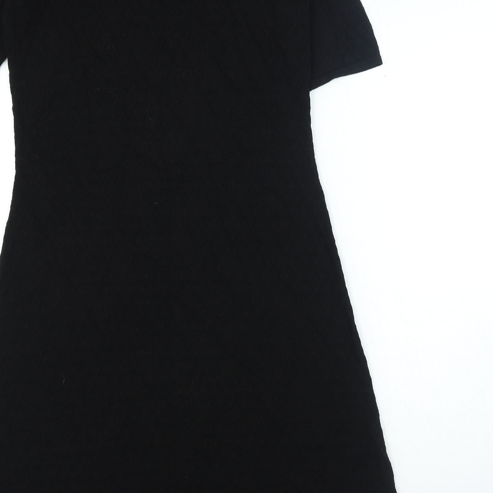 Per Una Womens Black Viscose A-Line Size 10 Round Neck Pullover