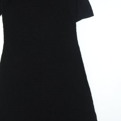 Per Una Womens Black Viscose A-Line Size 10 Round Neck Pullover