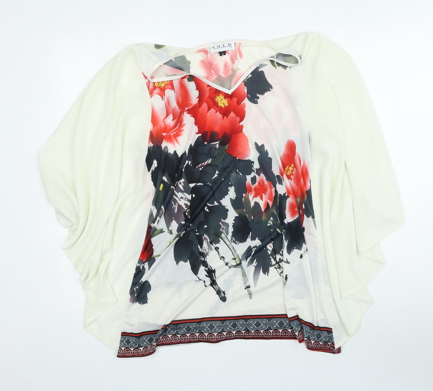 Womens UK Size 12 Solo Ivory Basic Blouse