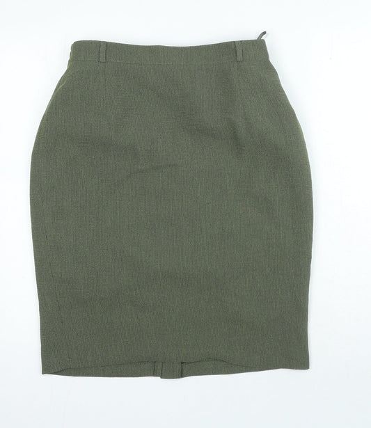 Gerry Weber Womens Green Polyester Straight & Pencil Skirt Size 14 Zip