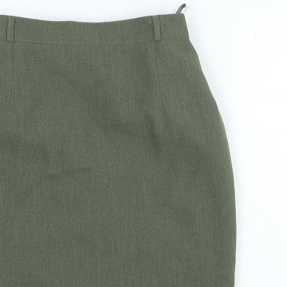 Gerry Weber Womens Green Polyester Straight & Pencil Skirt Size 14 Zip