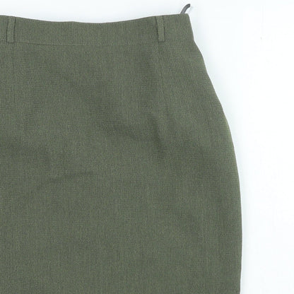 Gerry Weber Womens Green Polyester Straight & Pencil Skirt Size 14 Zip