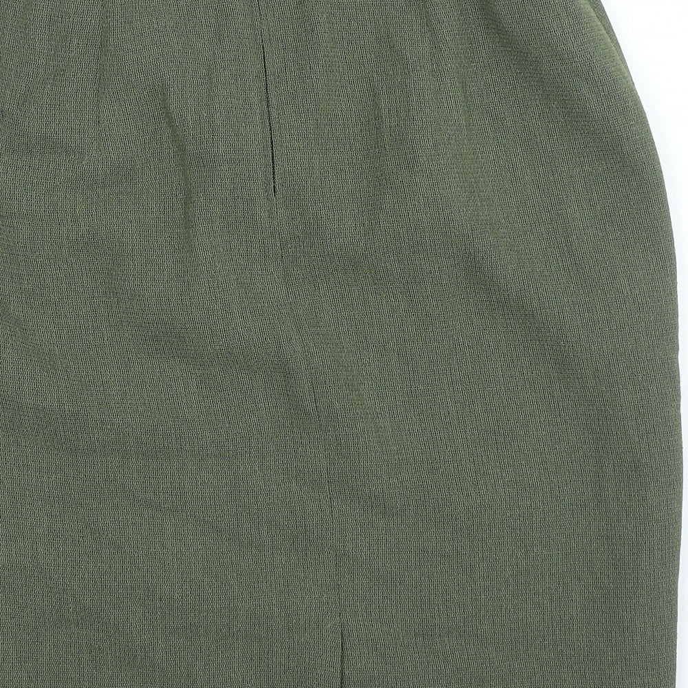 Gerry Weber Womens Green Polyester Straight & Pencil Skirt Size 14 Zip