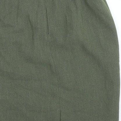 Gerry Weber Womens Green Polyester Straight & Pencil Skirt Size 14 Zip