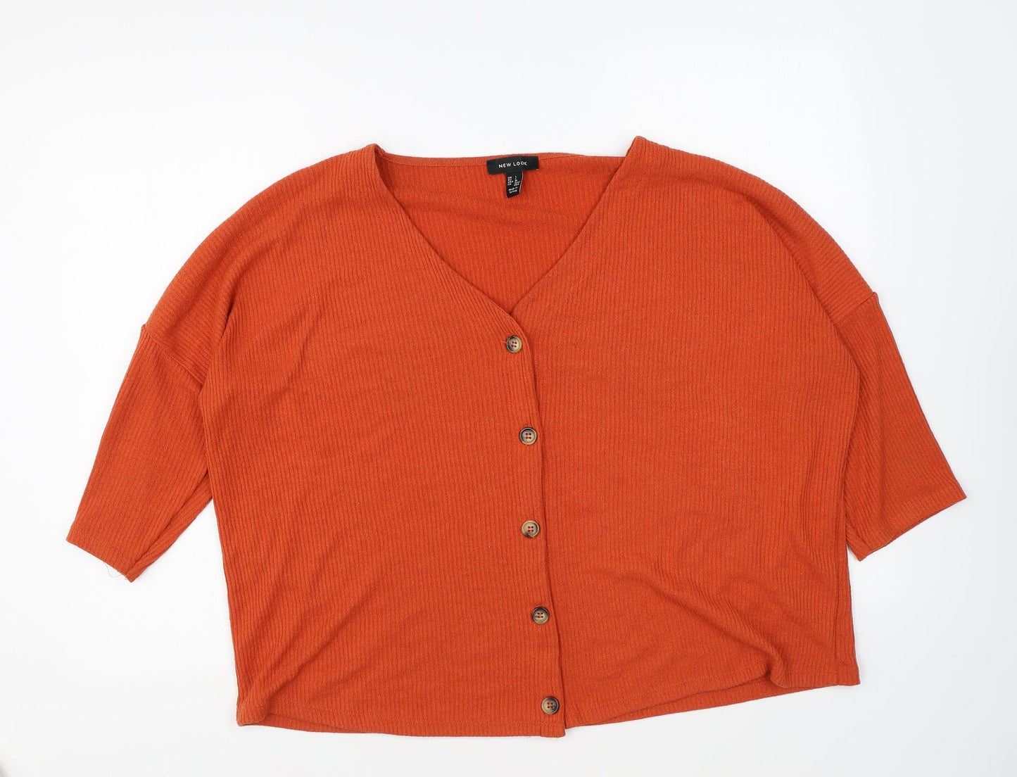 Womens UK Size L New Look Orange Pullover Jumper