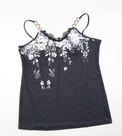 Womens UK Size 2XL Preworn Grey Camisole Blouse