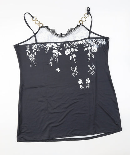 Womens UK Size 2XL Preworn Grey Camisole Blouse