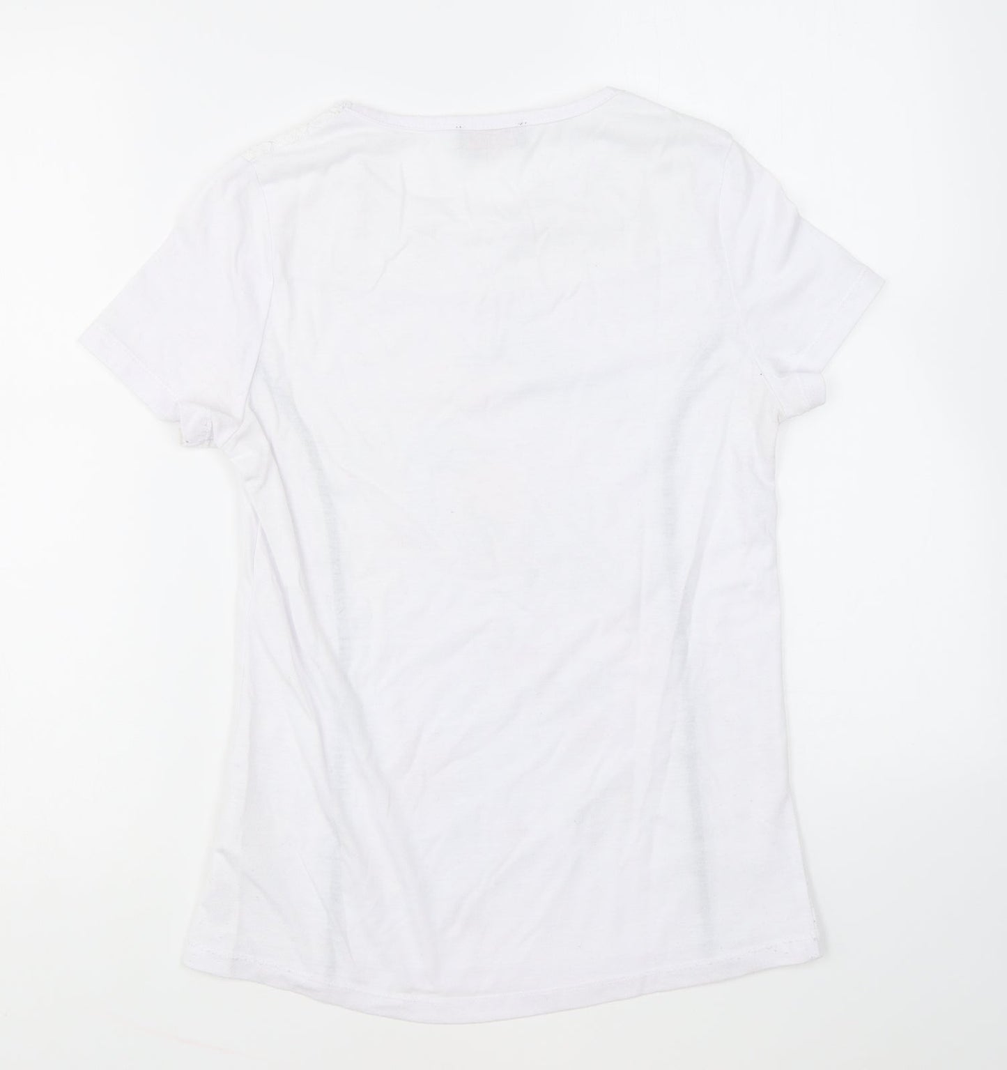 Womens UK Size S Anna Rose White Basic T-Shirt