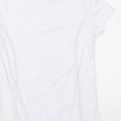 Womens UK Size S Anna Rose White Basic T-Shirt