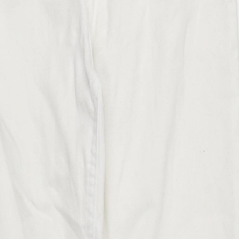 New Look Womens White Cotton Skinny Jeans Size 8 L25 in Regular Zip - Super Skinny