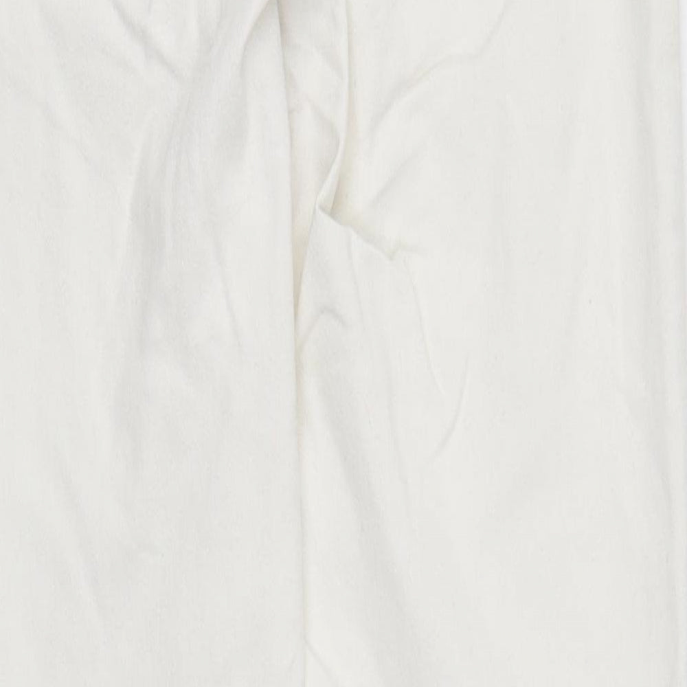 New Look Womens White Cotton Skinny Jeans Size 8 L25 in Regular Zip - Super Skinny