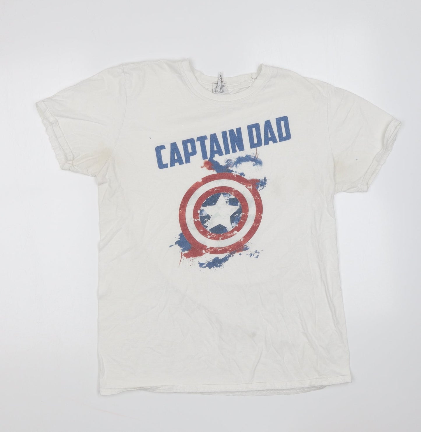 Mens UK Size M Gildan White  T-Shirt