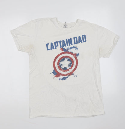 Mens UK Size M Gildan White  T-Shirt