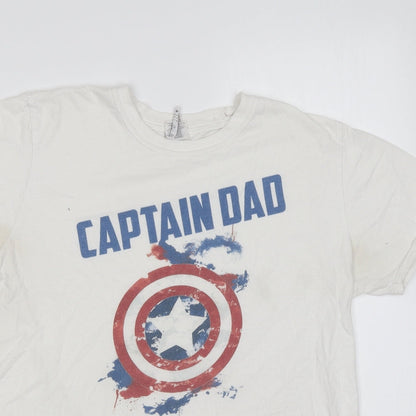 Mens UK Size M Gildan White  T-Shirt