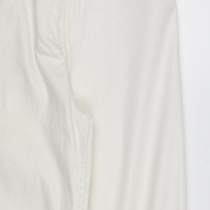 George Womens White Cotton Skinny Jeans Size 10 L26 in Regular Zip