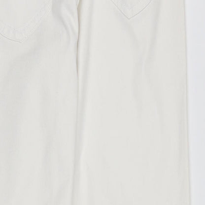 George Womens White Cotton Skinny Jeans Size 10 L26 in Regular Zip