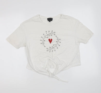 Womens UK Size S Wednesday's Girl White Basic T-Shirt