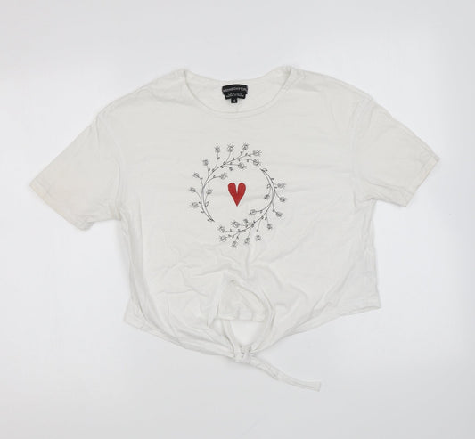 Womens UK Size S Wednesday's Girl White Basic T-Shirt