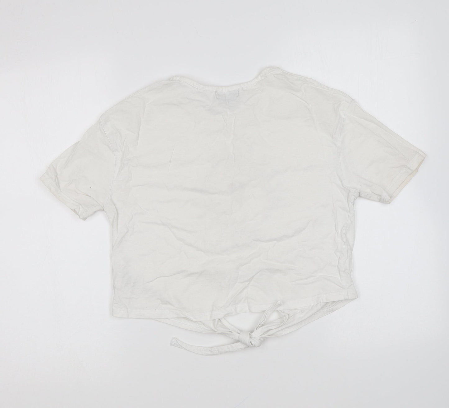 Womens UK Size S Wednesday's Girl White Basic T-Shirt