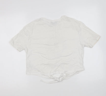 Womens UK Size S Wednesday's Girl White Basic T-Shirt
