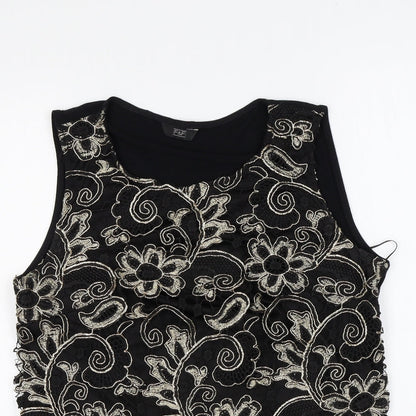 F&F Womens Multicoloured Floral Polyester Basic Tank Size 10 Round Neck