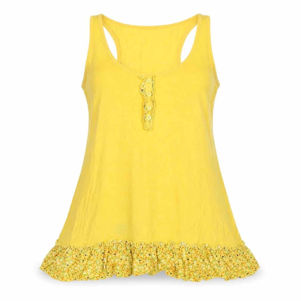 Womens UK Size 8 Papaya Yellow Basic Tank