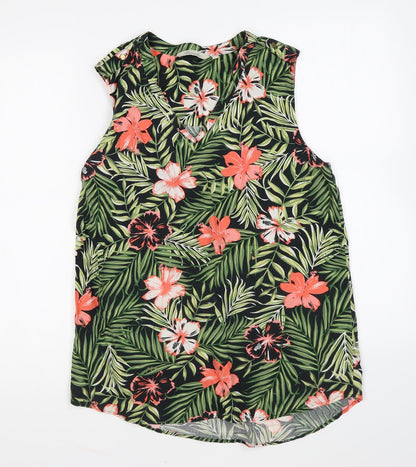 Womens UK Size 12 Peacocks Multicoloured Basic Tank