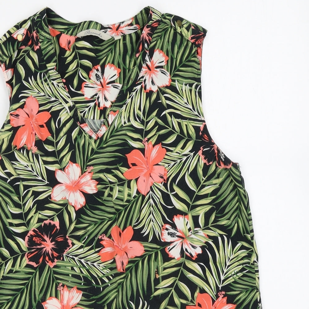 Womens UK Size 12 Peacocks Multicoloured Basic Tank