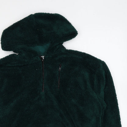 Topshop Womens Green Polyester Pullover Hoodie Size 6 Zip