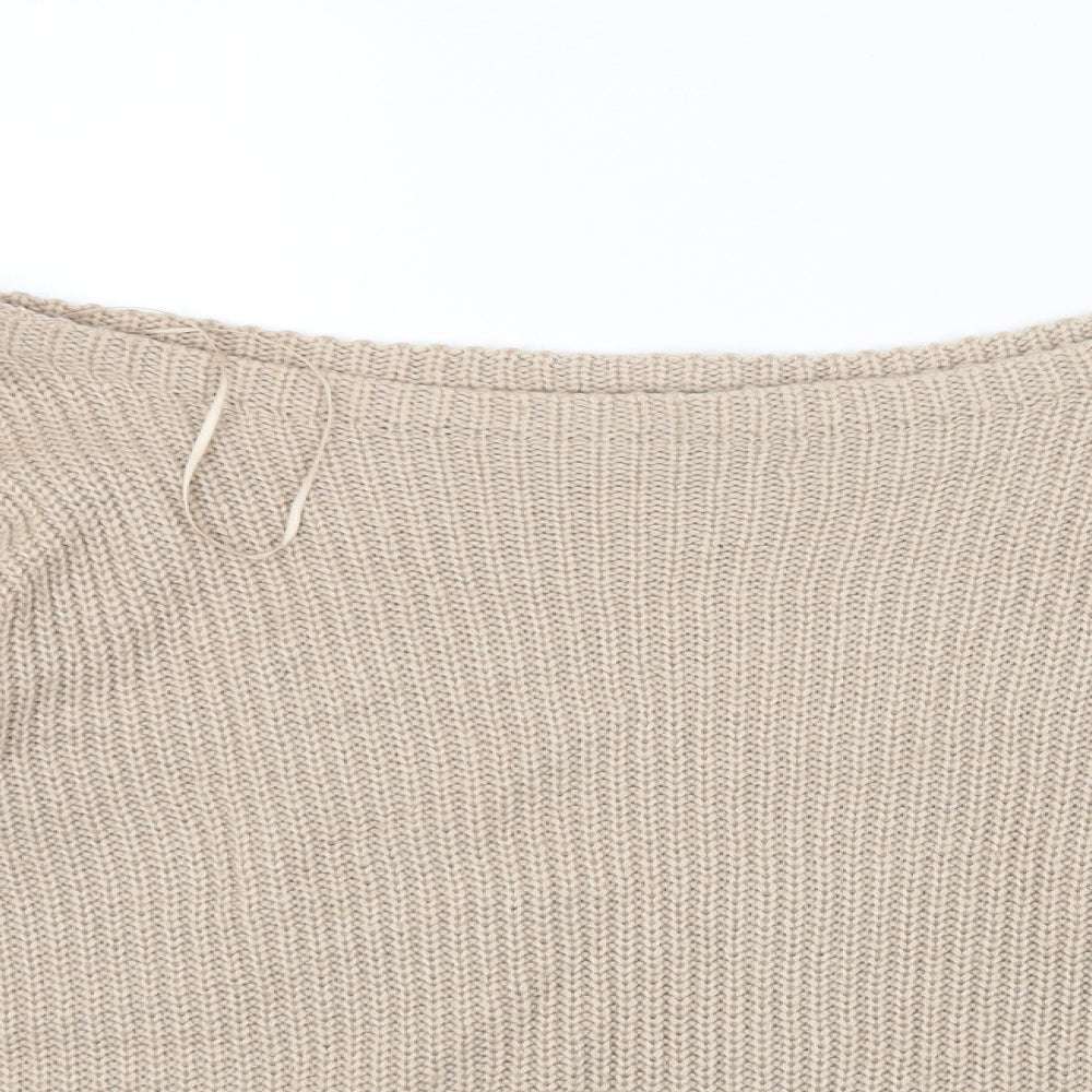 Womens UK Size S Missguided Beige Pullover Jumper