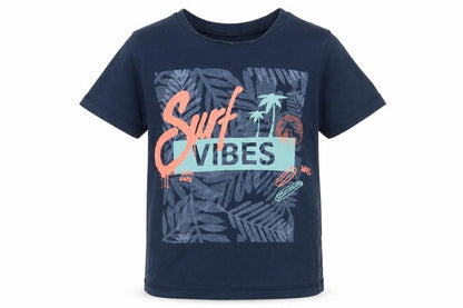 George Boys Blue Geometric Cotton Pullover T-Shirt Size 5 Years Round Neck Pullover - Surf Vibes