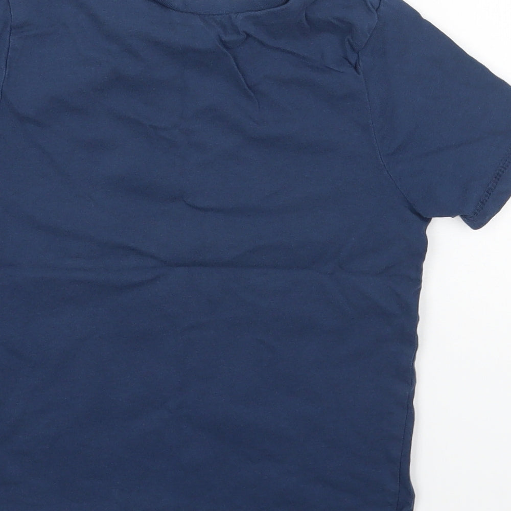 George Boys Blue Geometric Cotton Pullover T-Shirt Size 5 Years Round Neck Pullover - Surf Vibes