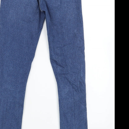 Topshop Womens Blue Cotton Skinny Jeans Size 28 in L27 in Regular Zip