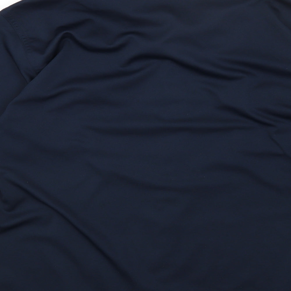 Refind Mens Blue Polyester Button-Up Size S Collared Button