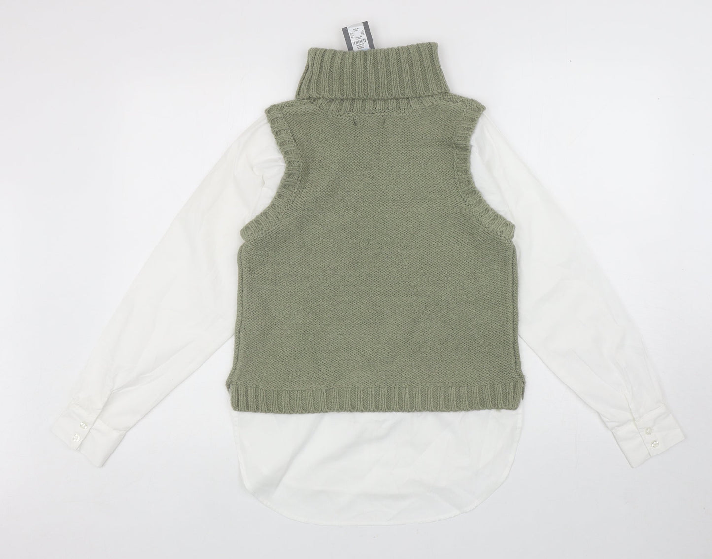 Primark Womens Green Roll Neck Acrylic Pullover Jumper Size 2XS