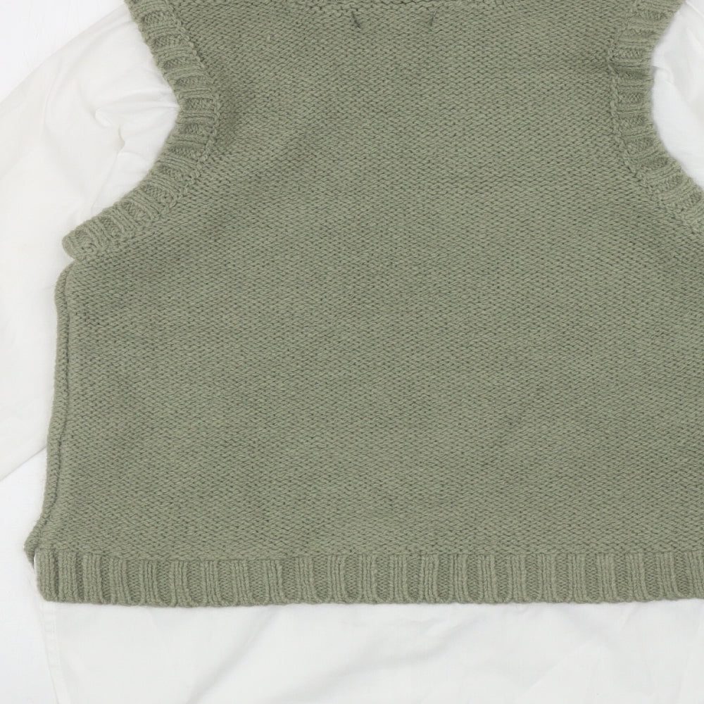 Primark Womens Green Roll Neck Acrylic Pullover Jumper Size 2XS