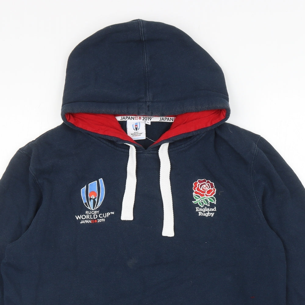 RWC Shop Boys Blue Cotton Pullover Hoodie Size M Pullover - Rugby World Cup 2019
