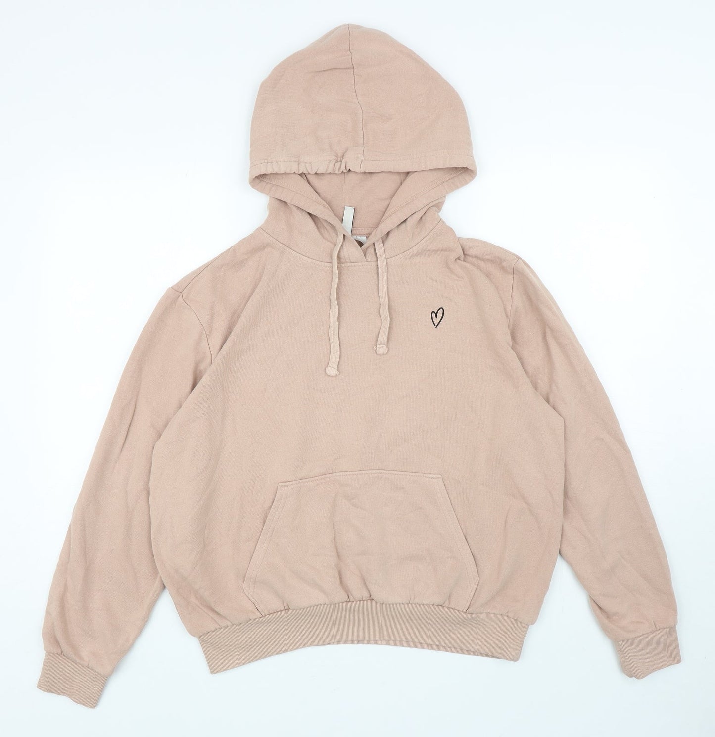 Divided Womens Pink Cotton Pullover Hoodie Size M Pullover - Heart