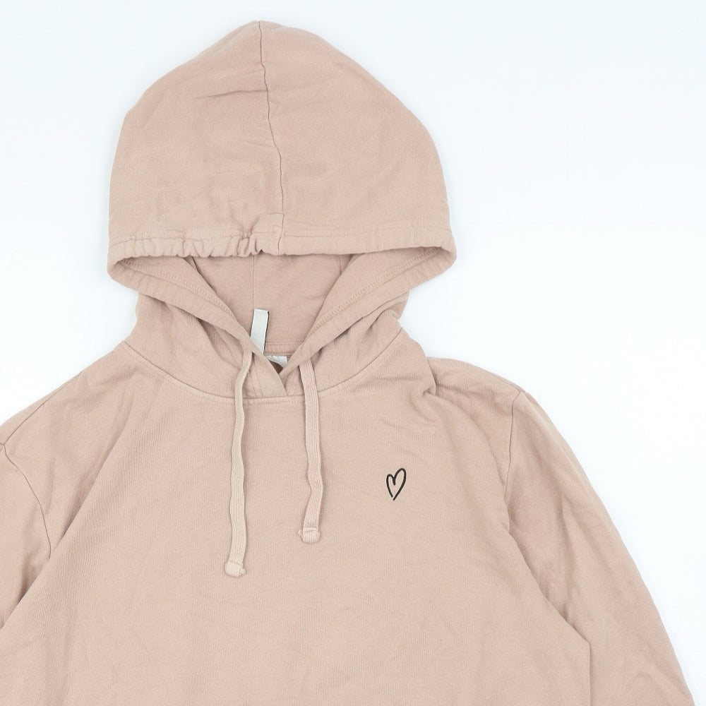 Divided Womens Pink Cotton Pullover Hoodie Size M Pullover - Heart