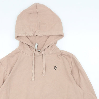 Divided Womens Pink Cotton Pullover Hoodie Size M Pullover - Heart