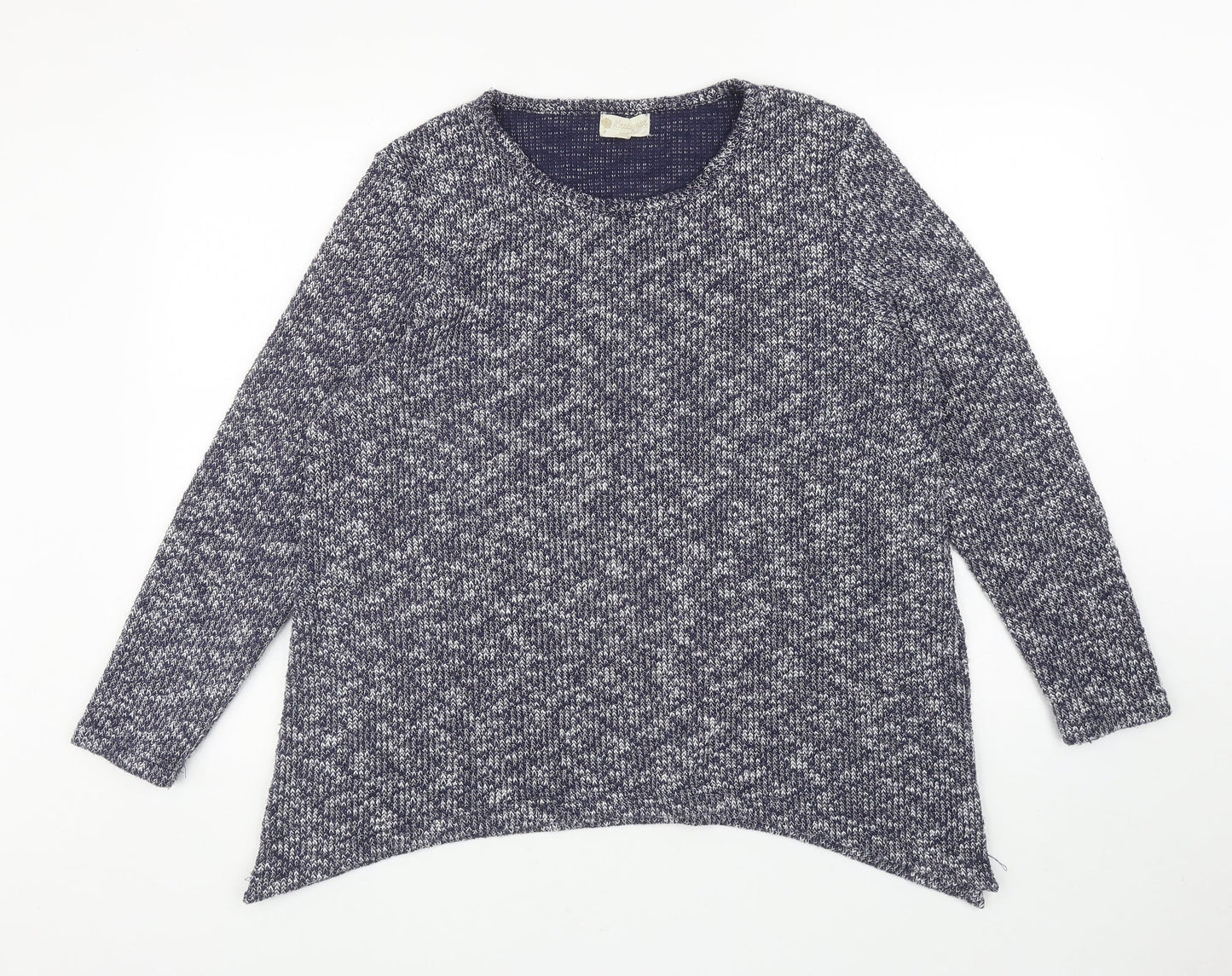 Knitwear Originals Womens Blue Round Neck Acrylic Pullover Jumper Size L